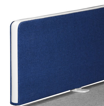Desk mounted screen radius corner